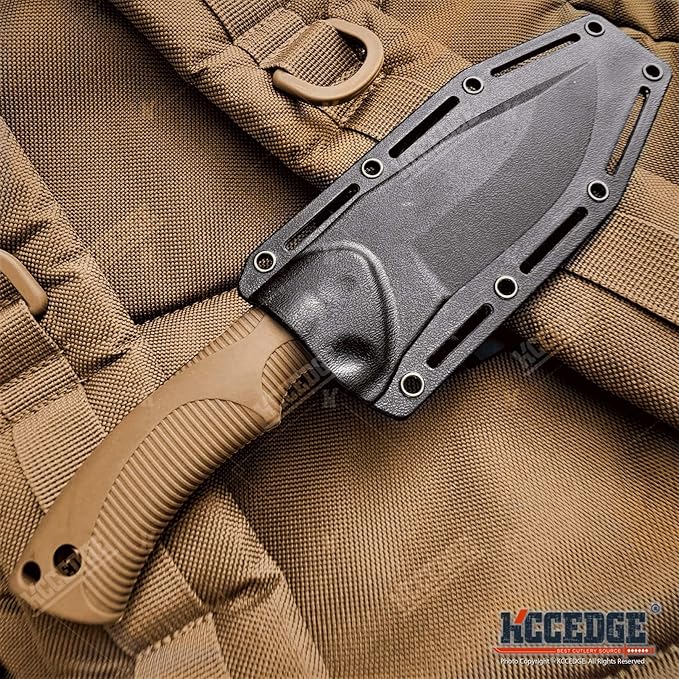 KCCEDGE BEST CUTLERY SOURCE Tactical Knife Hunting Knife Survival Knife 9" Full Tang Fixed Blade Knives Camping Accessories Camping Gear Survival Kit Survival Gear and Equipment Tactical Gear 80213