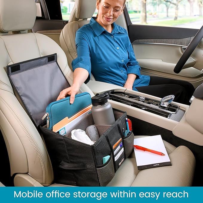 High Road Carganizer Front Seat Car Office Organizer and Mobile Office Work Truck Organizer with Filing Dividers and Desk Top Cover | Front Seat, Mobile Office, Filing Dividers, Desk Top Cover
