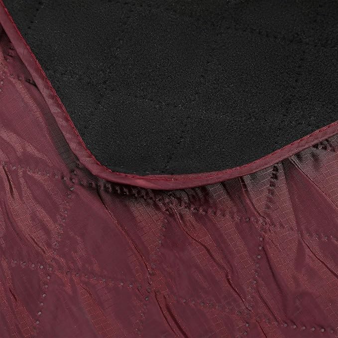 Tranqun 2 Pcs Large Waterproof Outdoor Blanket 78 x 55'' Windproof Blanket Quilted Waterproof Fleece Sandproof Foldable Warm Stadium Blankets for Camping Picnic Sporting Event Cold Weather(Dark Red)