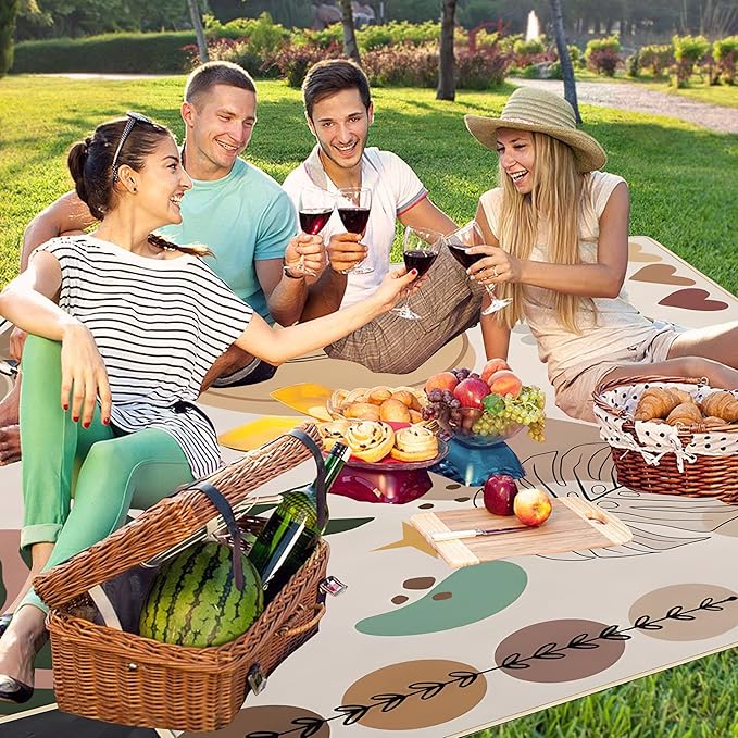 Supfitness Extra Large Picnic Blankets Waterproof Foldable (60 "x 80") Beach Blanket Waterproof Sandproof,3-Layer Thicking Mat Outdoor Packable Camping Blanket