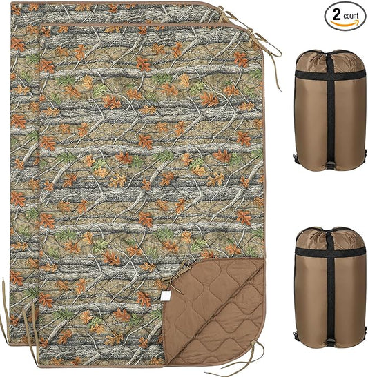 Barydat 1/2/3 Pack 80 x 60/92 x 64 Inch Woobie Blanket Military Poncho Liner Hunting Blanket Waterproof Thermal Poncho Liner with Bag Camo for Outdoor Camping Hiking