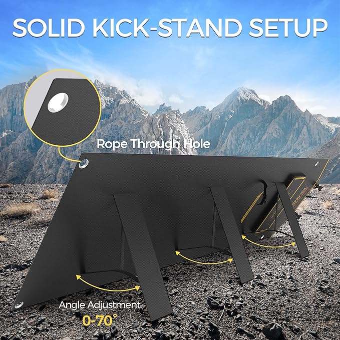Lipower 100W Portable Solar Panel 18V, Foldable Solar Charger for Lipower Power Sation, Jackery/Anker/FlashFish/Bluetti/Goal Zero/Rockpals Power Station and with USB, Type-C PD Output