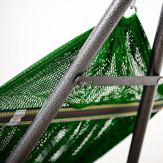 Best Home Fashion Hammock for 2 Persons with Collapsible Steel Stand 600 lbs Capacity- Portable Carrying Case, Adjustable, Perfect for Camping Beach Patio, EZ Daze Foldable Hammock with Stand- Green