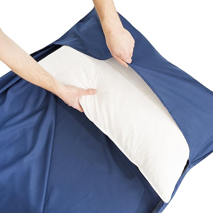 MIQIO Sport 2-in-1 Sleeping Bag Liner and XL Sized Travel Sheet - Ultra Lightweight Sleep Liner Double Travel Bed Sheet - Inlett Inlay