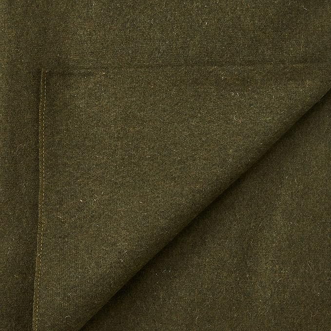 EverOne Olive Drab 80% Wool Fire Retardant Blanket - 66" X 90",(Pack of 10)