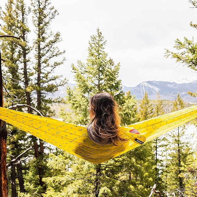 GRAND TRUNK TrunkTech Double Hammock | Ultra-Strong & Lightweight | 11 ft Hammock with Ripstop Nylon | 500 lb Capacity | Fast-Drying & Weather-Resistant | Big Fleur