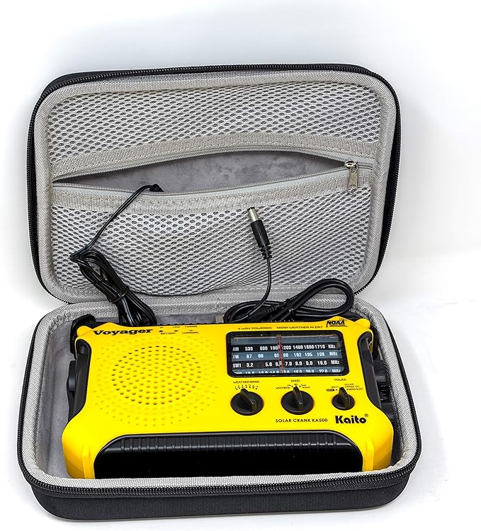 Kaito RC500 EVA Hard Shell Storage Case with Double-Zipper and Carrying Handle for The Voyager KA500 Radio