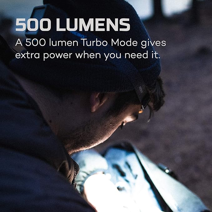 NEBO Einstein Powerful 500 Lumen Headlamp, Compact Low-Profile Headlamp with 5 Light Modes