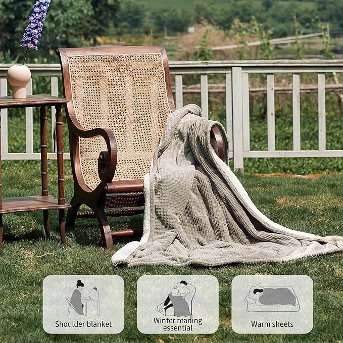 Texciting Heated Blanket Electric Blanket Throw 50''X60''-Heating Throw with 9 Heat Settings-2-10 Hours Auto Off,ETL Certified,Machine Washable (Grey)