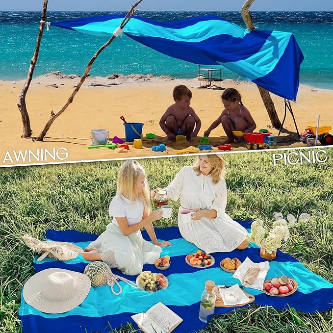BYDOLL Beach Blanket 10'X9' Waterproof Sandproof Suits1-8 Adults Oversized Lightweight Large Blanket Picnic Mat for Beach Sand Free Travel Camping Hiking Picnic