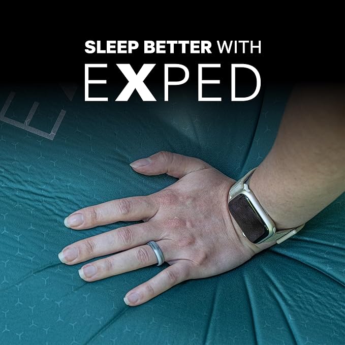 Exped MegaMat Duo Medium - Self Inflating Soft Car Sleeping Mat, 4” Foam Pad, Pump Included