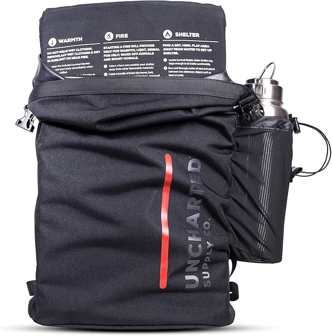 Emergency Survival Kit – Seventy2 Core by Uncharted Supply Co, Waterproof Backpack Bug-Out Bag with First Aid, Tools, Hydration & Warmth