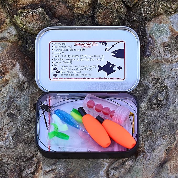TinTackle Pro – Compact Survival Fishing Kit with Mini Finger Reel | Ultralight Emergency Fishing Gear for Camping, Hiking & Outdoor Survival