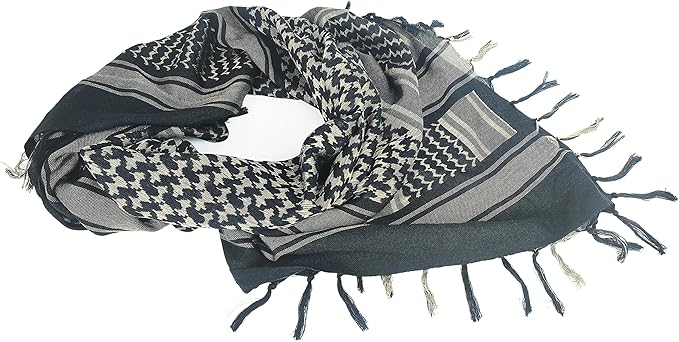 Luxns Military Shemagh Tactical Desert Scarf / 100% Cotton Keffiyeh Scarf Wrap for Men And Women