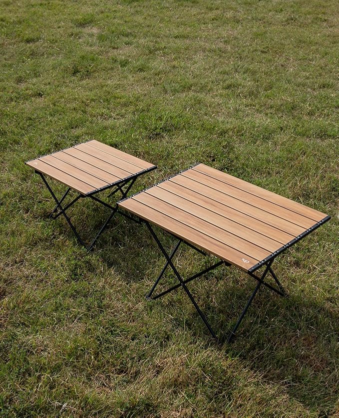 iClimb Ultralight Compact Camping Folding Table with Carry Bag (Nature - L)
