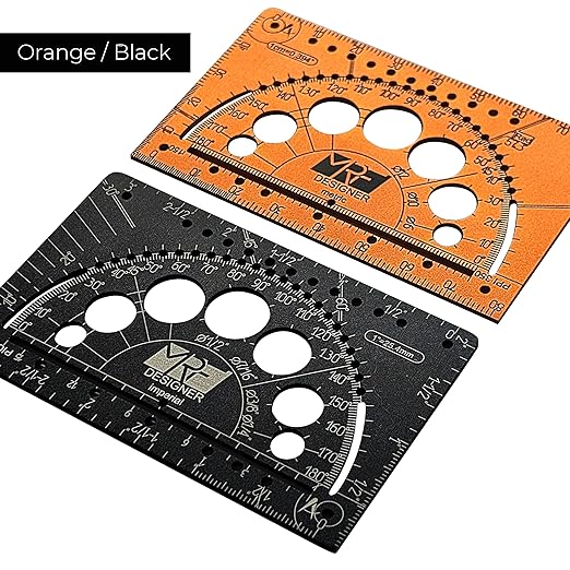 Designer – 15-in-1 Credit Card Multitool Ruler – Aluminium Wallet Multitool Card for Architects, Engineers & Designers – Pocket Multi Tool, Dual Scale, TSA Approved