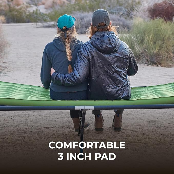 Teton Outfitter Sleeping Pad for Cot, Extra Thick Comfortable Camping Mattress for Adults, Portable Roll-Up Camp Pad, Durable Foam Cushioning