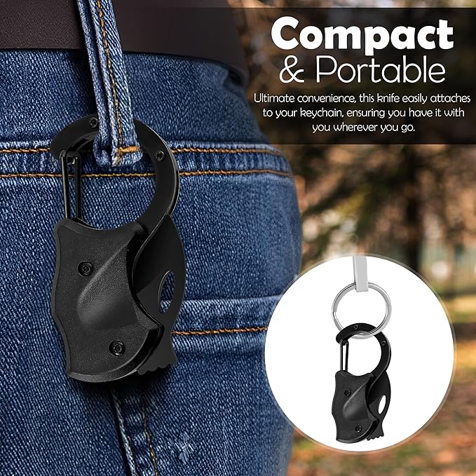 GUARDMAN Bulk 50 Pack - Stocking Stuffers for Employeese Christmas Gifts for Corporate Gifting Keychain Carabiner Pocket Knife | Folding EDC Blade with Clip | Mini Stainless Steel Utility Knife for Men | Camping, Hiking, Fishing, Survival Tool