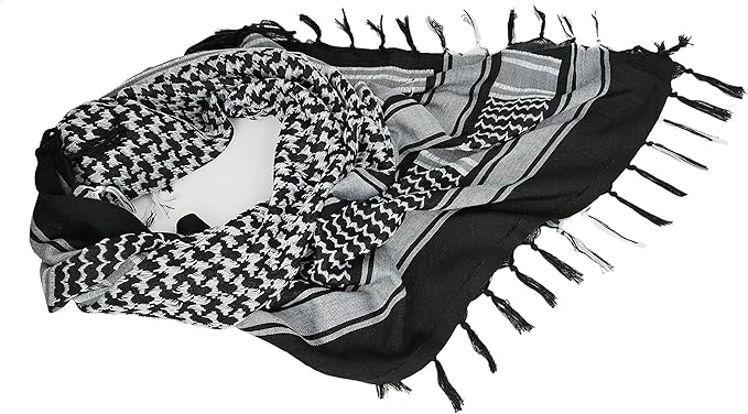 Luxns Military Shemagh Tactical Desert Scarf / 100% Cotton Keffiyeh Scarf Wrap for Men And Women