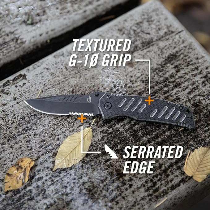 Gerber Gear Swagger Knife, Serrated Edge, Drop Point [31-000594]