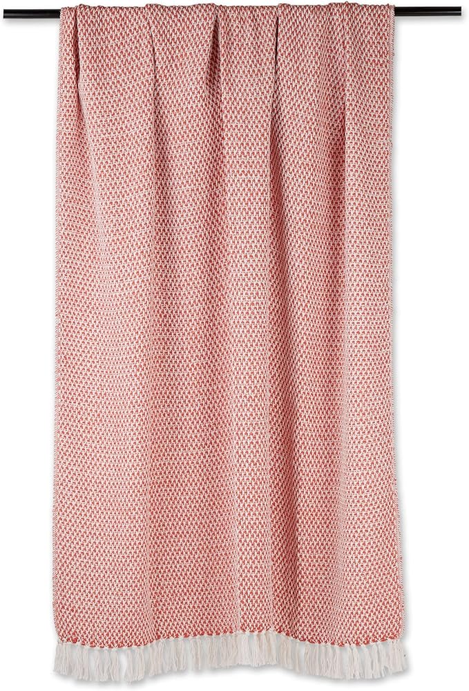 DII Woven Throw Collection 100% Cotton, Basketweave, 50x60, Spice (Pack of 2)