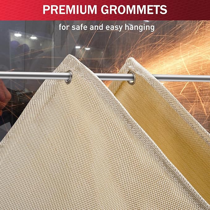 Fiberglass Welding Blanket 4x6 ft - KANHIRO Heavy Duty Heat Resistant Fabric, 1022 °F Fire Resistant Blankets, High Temp Insulation Blanket for Industrial, Smoker, Camping, Grill