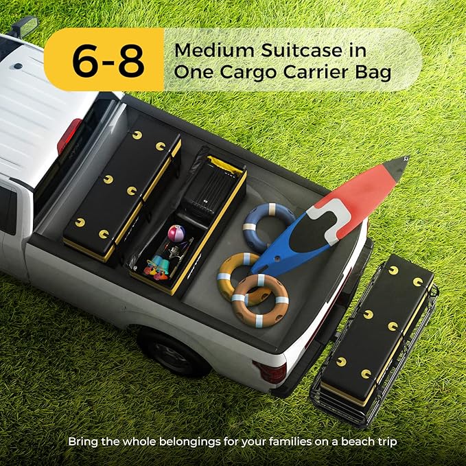 Hitch Cargo Carrier Bag - KYX 15 Cubic Feet Hitch Mount Vehicle Cargo Carrier Bag Car Pickup Truck 100% Waterproof, Anti-Tear 1000D PVC Fabric, Integrated Rain Curtain, Reinforced Straps (59" 18" 24")