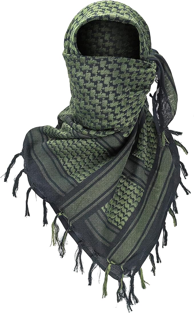 Luxns Military Shemagh Tactical Desert Scarf / 100% Cotton Keffiyeh Scarf Wrap for Men And Women