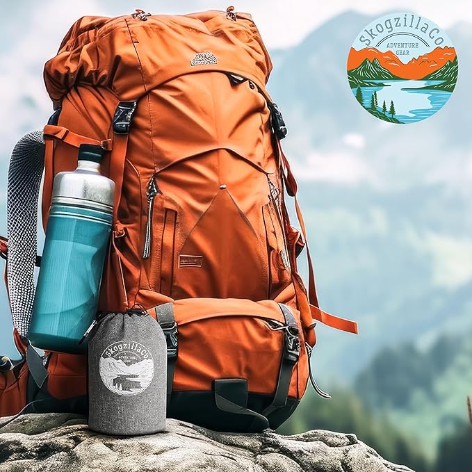 SkogzillaCo- Camping Inflatable Pillow Dual Chamber Ultralight Backpacking Pillow for Camping, Hiking & Travel, Blow Up Pillow with Adjustable Neck, Compact Portable- Orange