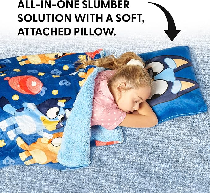Silk Touch Sherpa Slumber Bag for Boys and Girls, Sleeping Bag with Zipper, 27 x 56 inches