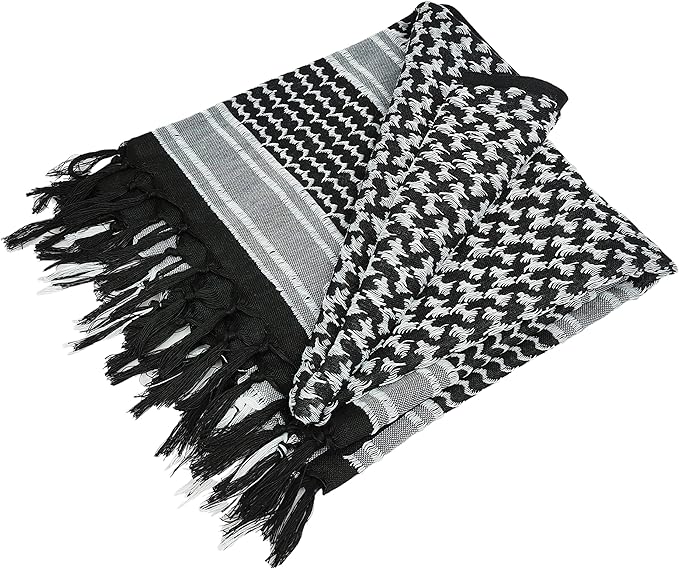 Luxns Military Shemagh Tactical Desert Scarf / 100% Cotton Keffiyeh Scarf Wrap for Men And Women