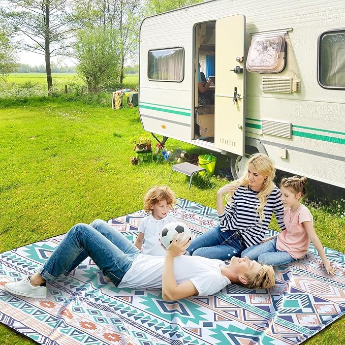 HIHOHO Beach Blanket Waterproof Sandproof Extra Large Beach Mat 79" X 83"/120"x108"for 1-8 Adults Quick Drying Durable Outdoor Picnic Mat for Beach Travel Camping Hiking