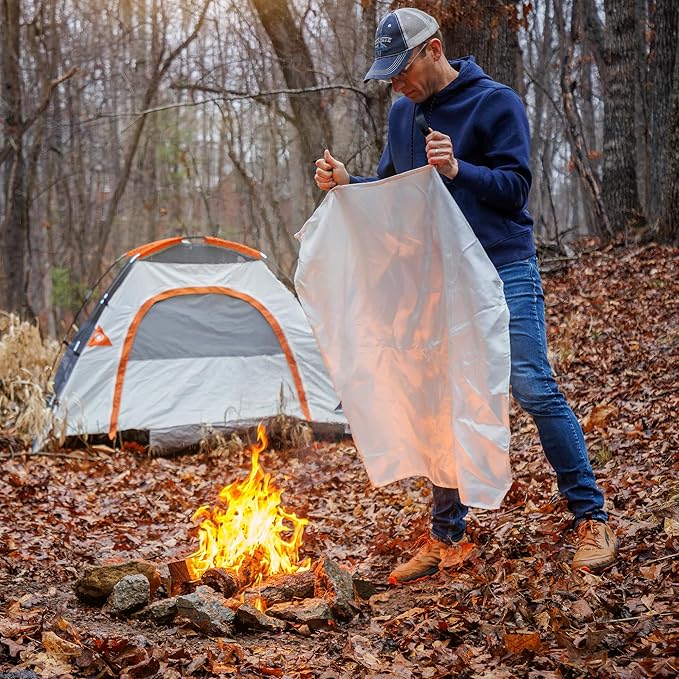 Fire Guardian Emergency Fire Blanket for Small Area Fires, 40" x 40" Woven Fiberglass Emergency Blanket, Provides up to 900°F Heat Resistance, Suitable for Small Area Home & Kitchen Fires