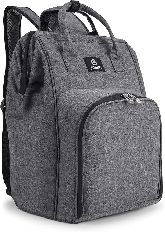ALLCAMP Picnic Backpack for 2 Person - Insulated Cooler Bag with W/Fleece Blanket, Plates and Cutlery Set, for Family Outings, Couple Gifts