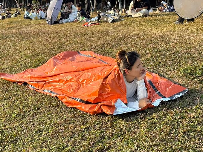 2 Person Emergency Survival Tube Tent, Waterproof Lightweight Shelter with Whistle, Paracord & 2 Thermal Blankets, Sun & Storm Protection for Camping, Hiking, Tornado & Bug Out Kit