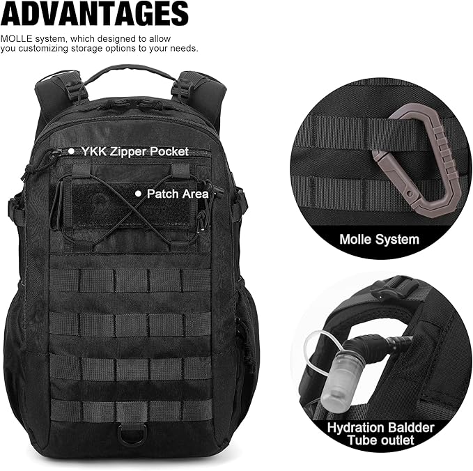 Mardingtop Small Hiking Backpack for Men 20L Military Tactical Molle Rucksack Daypack for Hiking,Travel,Camping