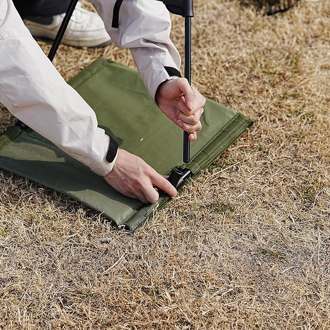 Outdoor Camping Backrest,Lightweight Foldable Chair,Park Leisure backrest,Beach Portable Single Lazy Chair,Aluminum Lazy Comfortable Backrest (Olive Green)