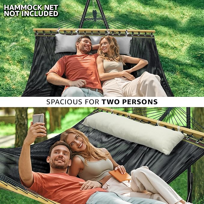Tranquillo Unity Adjustable Hammock Stand, 800 lbs Capacity Steel Double Hammock Stand for 2 Persons, Premium Pre-Assembled Stand for Indoor Outdoor, Frame Black