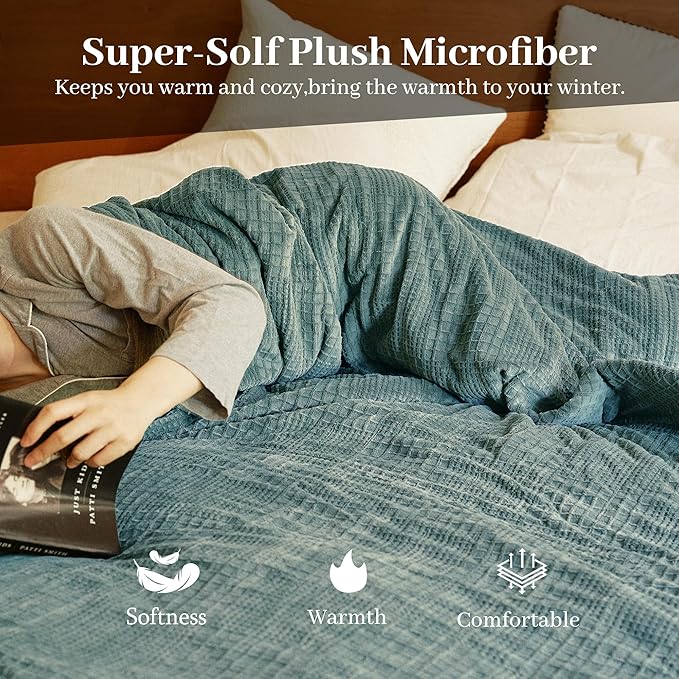 Texciting Electric Blanket Queen Size 84''X90'' - Heated Blanket with Dual Control Fast Heating 10 Heating Levels & 10 Hours Auto Off,ETL Certified Machine Washable (Green)