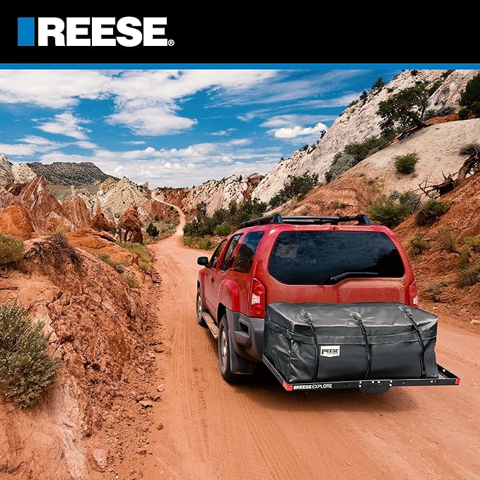 Reese Explore 1043000 Rainproof Hitch Cargo Carrier Bag, 13 Cubic Feet Cargo Space, 54 x 21 x 20 Inches, Fits Most Full-Size Hitch Mounted Cargo Carriers