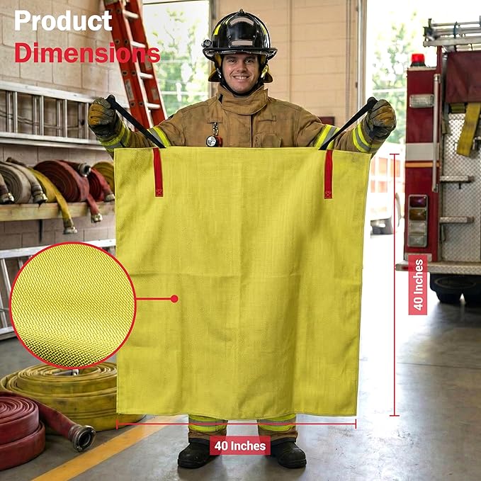 National Park Foundation Partner Emergency Silicone Fire Blanket with Safety Handles, 40"x40" Silicone Coated UM9 Fiberglass Fire Blanket, Home and Kitchen Fires, Camping Gear, Designed in USA