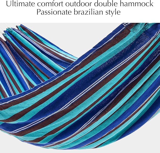 PNAEUT Double Hammocks for Outside, Replacement Outdoor Tree Hammock for Indoor Patio Porch Garden (Blue Lagoon, Medium)
