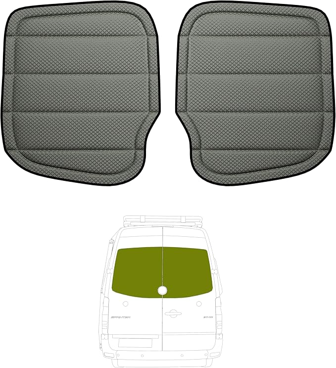Rear Door Window Covers(Pair) for Mercedes-Benz Sprinter 2007-2018 (Full Metal Frame), Magnetic Insulated Blackout Sunshade, XPE Foam Core, AllSeasonGuard