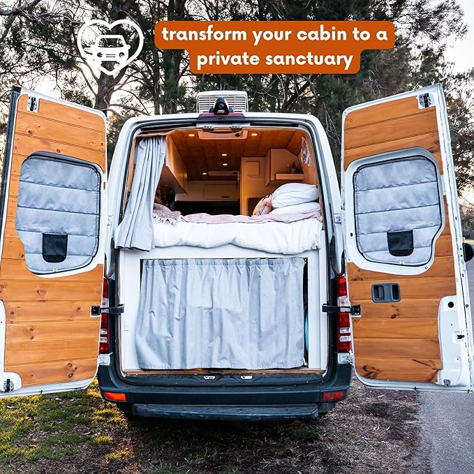 Living in a Bubble Insulated Blackout Mid Left Side Window Cover for Mercedes Sprinter Van Year 2007-2026 144" Length MWB, NCV3 & VS30 (Bare Metal Frame)