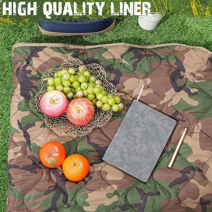 Barydat 1/2/3 Pack 80 x 60/92 x 64 Inch Woobie Blanket Military Poncho Liner Hunting Blanket Waterproof Thermal Poncho Liner with Bag Camo for Outdoor Camping Hiking