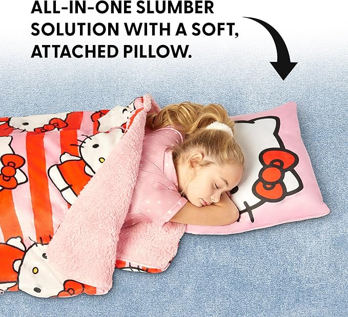 Silk Touch Sherpa Slumber Bag for Boys and Girls, Sleeping Bag with Zipper, 27 x 56 inches