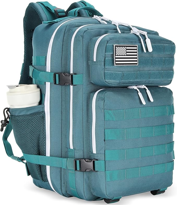 Lovelinks21 45L Tactical Assault Backpack 3 day assault pack with Molle Waterproof backpack Rucksack for Tactical Backpacks (Blackish Green)