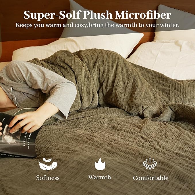 Texciting Electric Blanket Queen Size 84''X90'' - Heated Blanket with Dual Control Fast Heating 10 Heating Levels & 10 Hours Auto Off,ETL Certified Machine Washable (Gray Green)