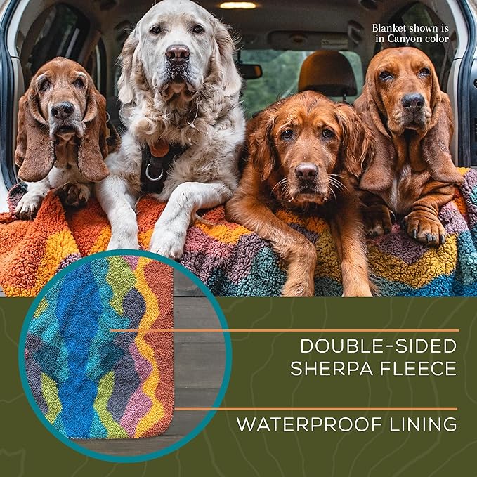 Wilderdog Sherpa Fleece Waterproof Dog Blanket - 50" x 40" - Canyon