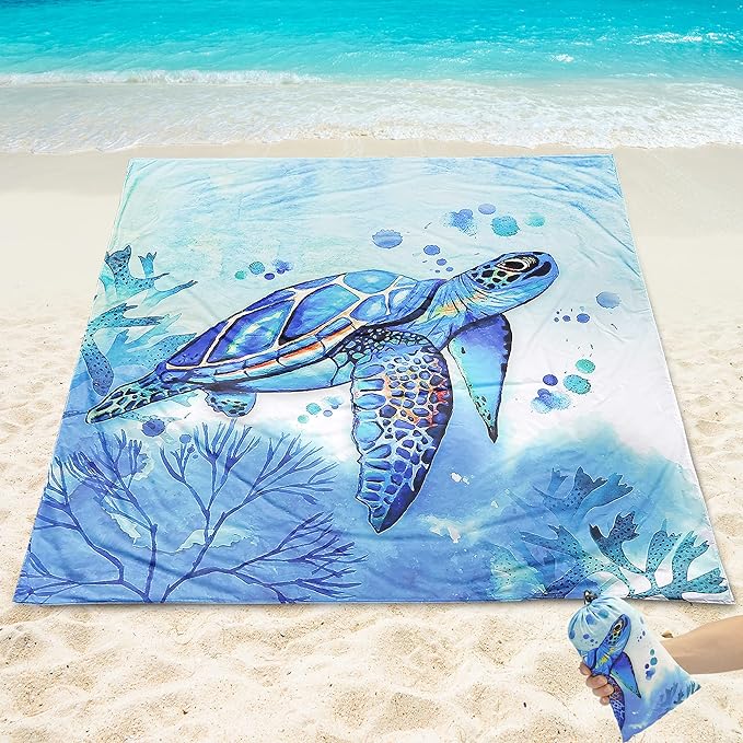 HIHOHO Beach Blanket Waterproof Sandproof Extra Large Beach Mat 79" X 83"/120"x108"for 1-8 Adults Quick Drying Durable Outdoor Picnic Mat for Beach Travel Camping Hiking
